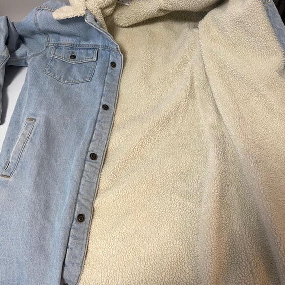 Aritzia TNA Murad Sherpa Lined Demin Coat Small - Picture 13 of 16